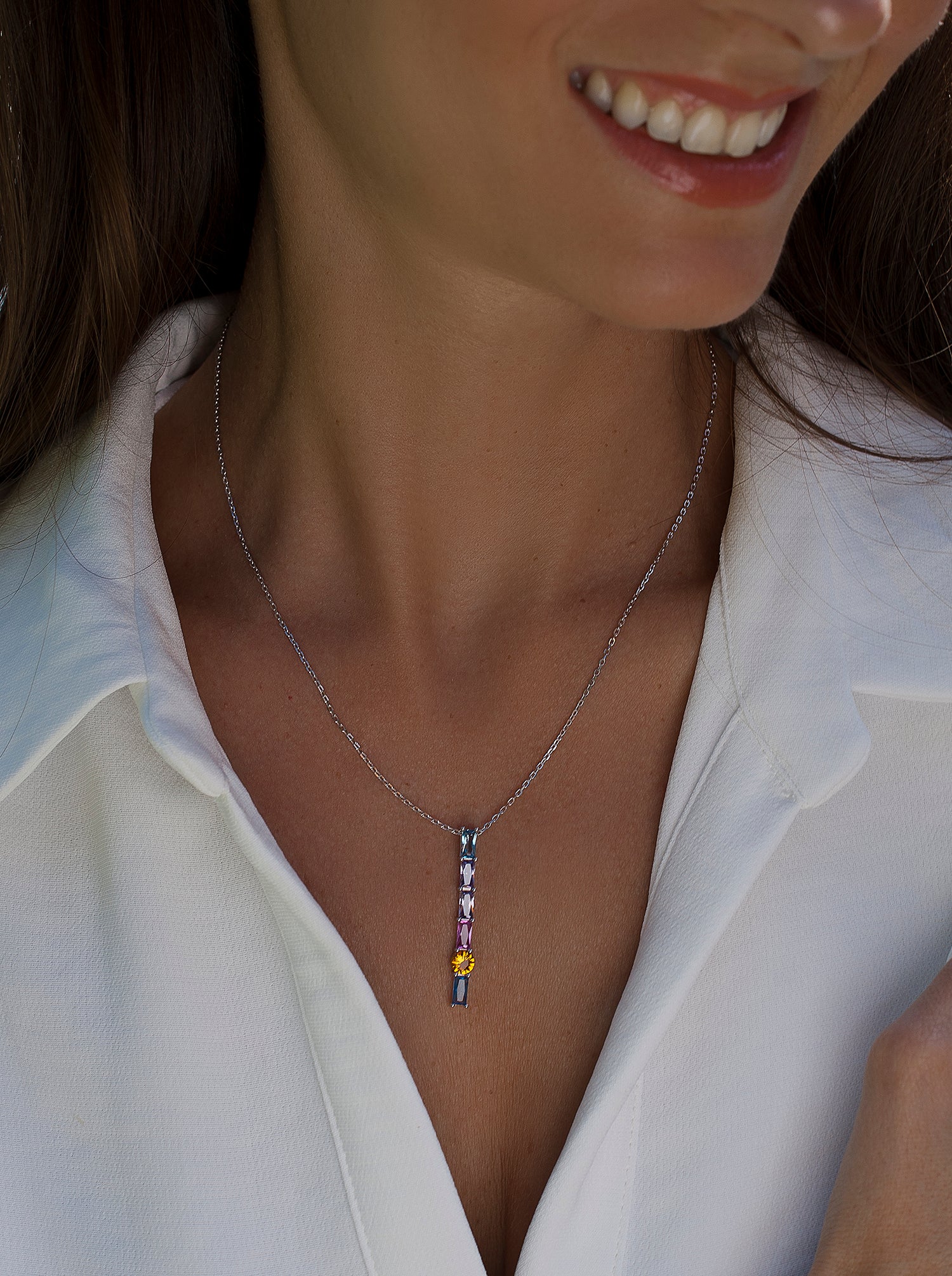 necklaces with stones de colours style LINEARGENT