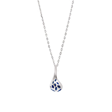 Collares con piedras diseño gota en tono azul