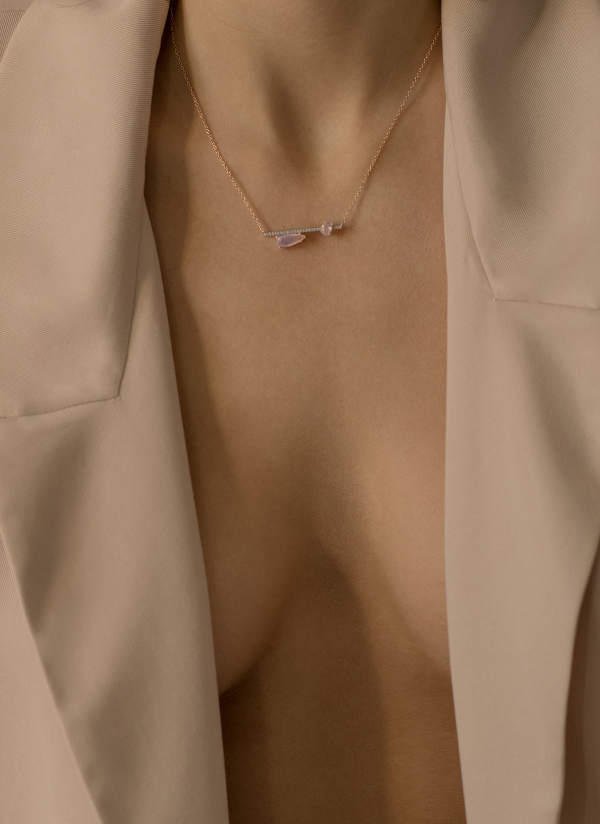 colliers avec pierres en argent design linear light LINEARGENT