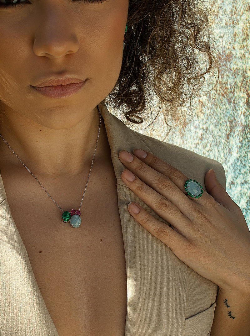 Collares con piedras naturales diseño multi forma