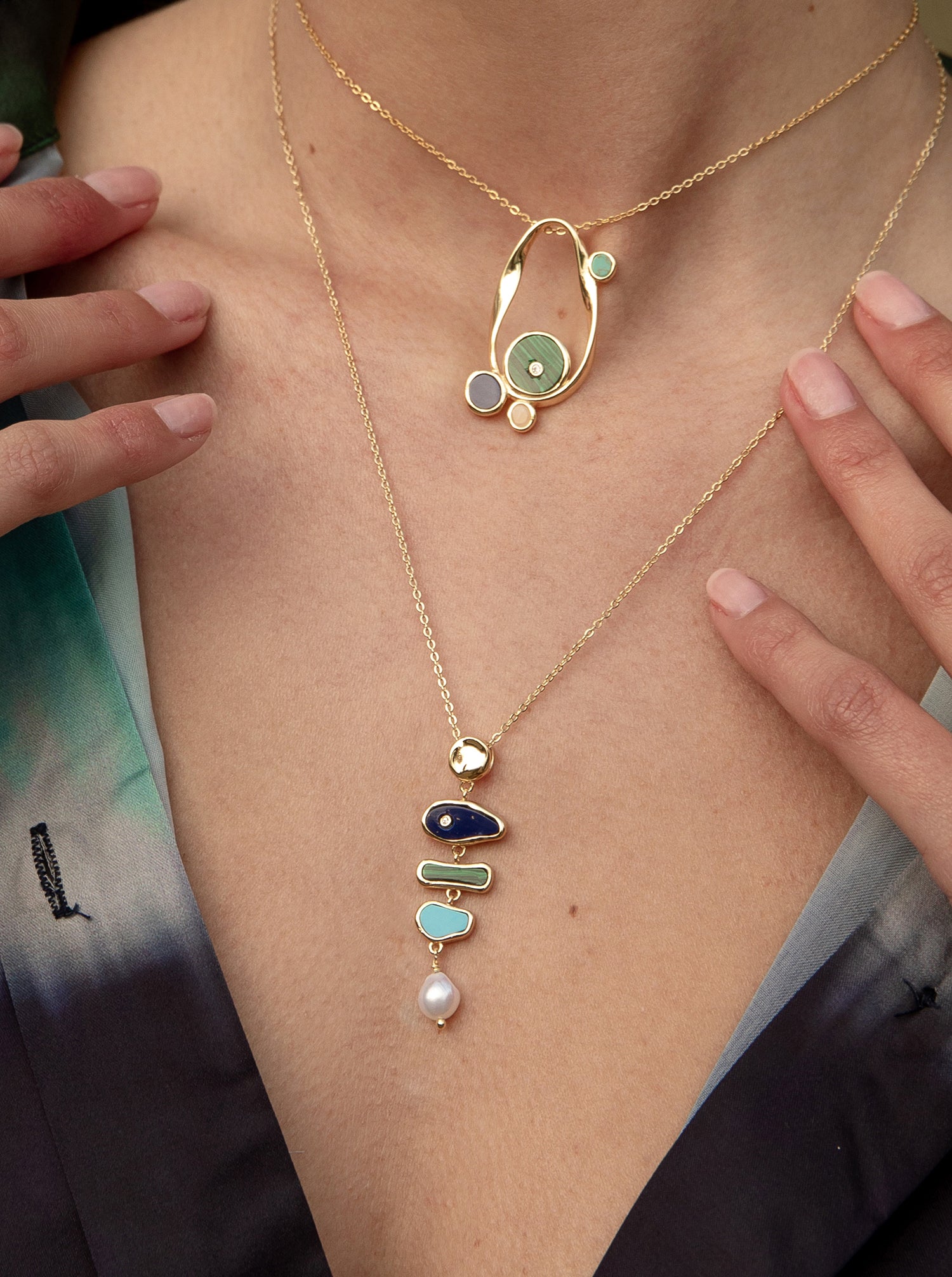 necklaces with stones natural design multi motive