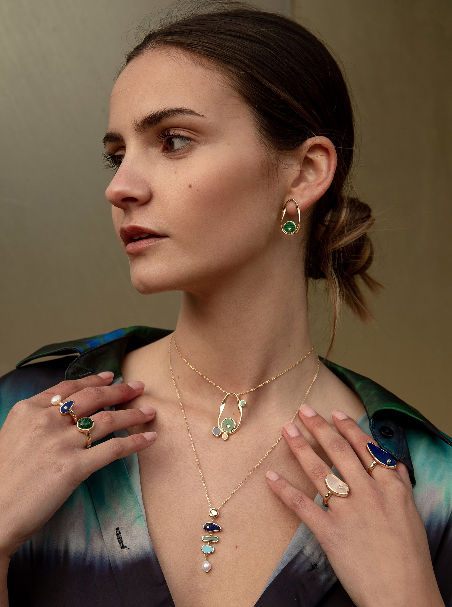 necklaces with stones natural design multi motive