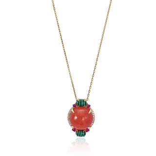Collares con piedras semipreciosas en tonos naranjas y circonitas