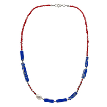 Collares cortos con piedras naturales diseño azurita