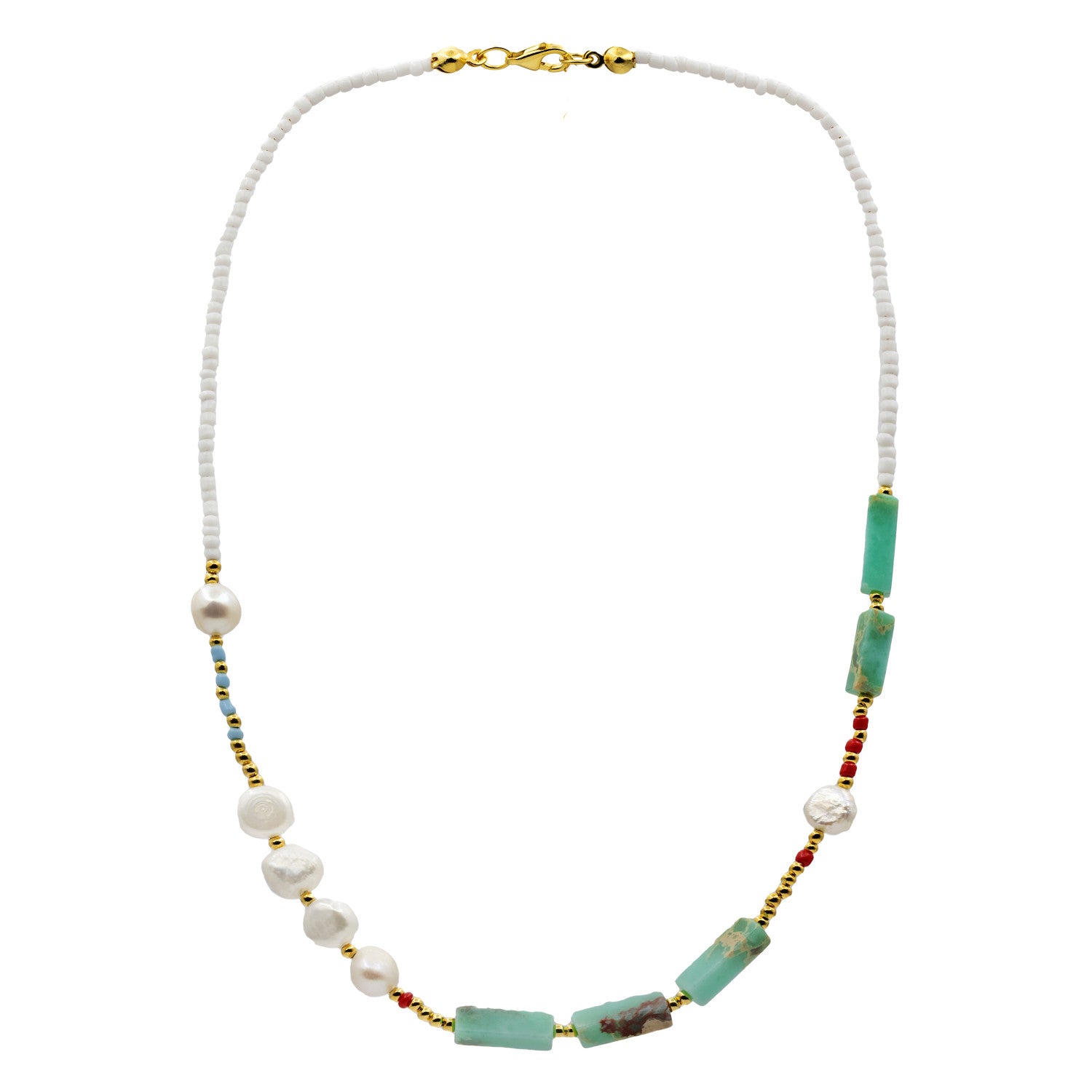 Collares cortos con piedras naturales diseño turquesa-LINEARGENT