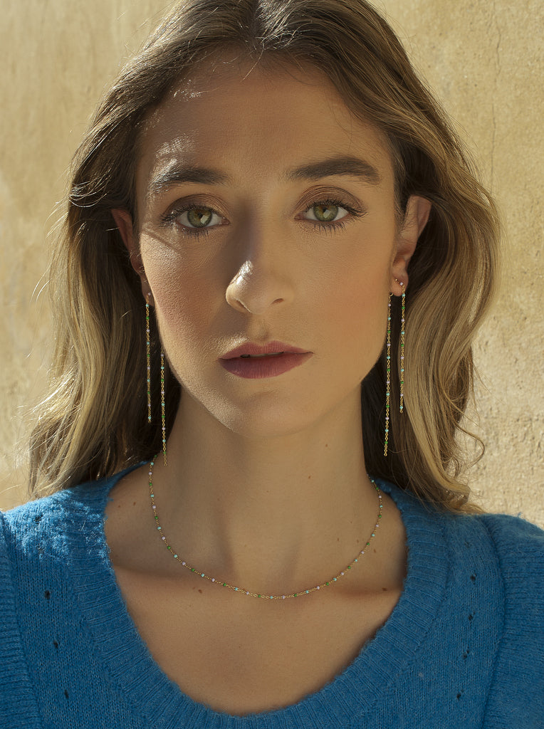 necklaces silver short with chain design LINEARGENT