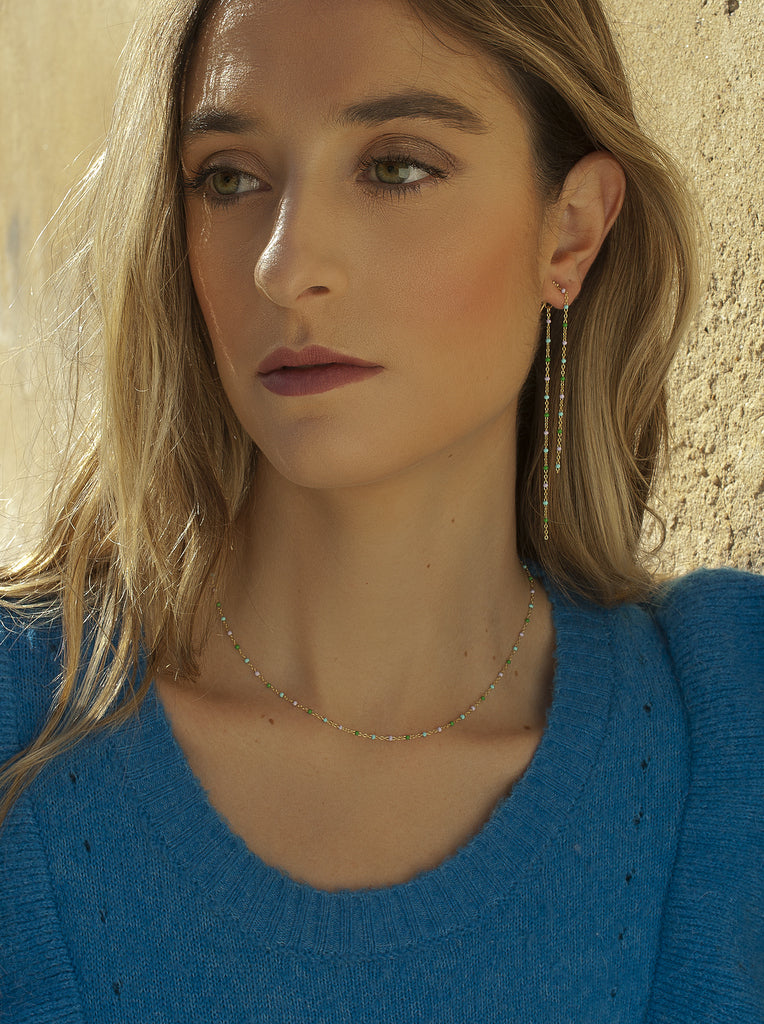 necklaces silver short with chain design LINEARGENT