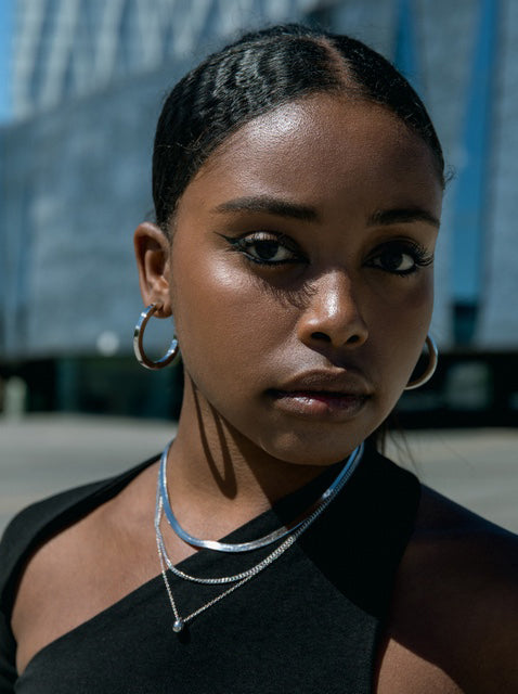 Collares cortos en plata diseño snake grueso