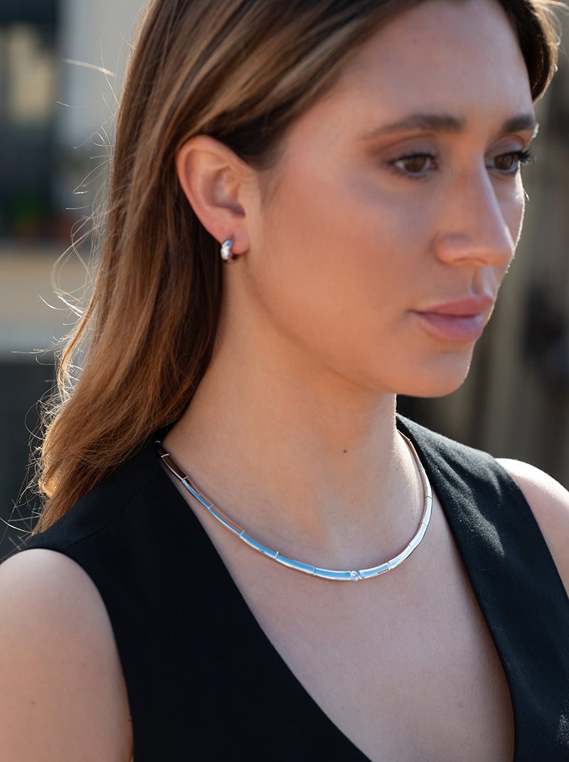 Collares fiesta diseño clásico con circonita central