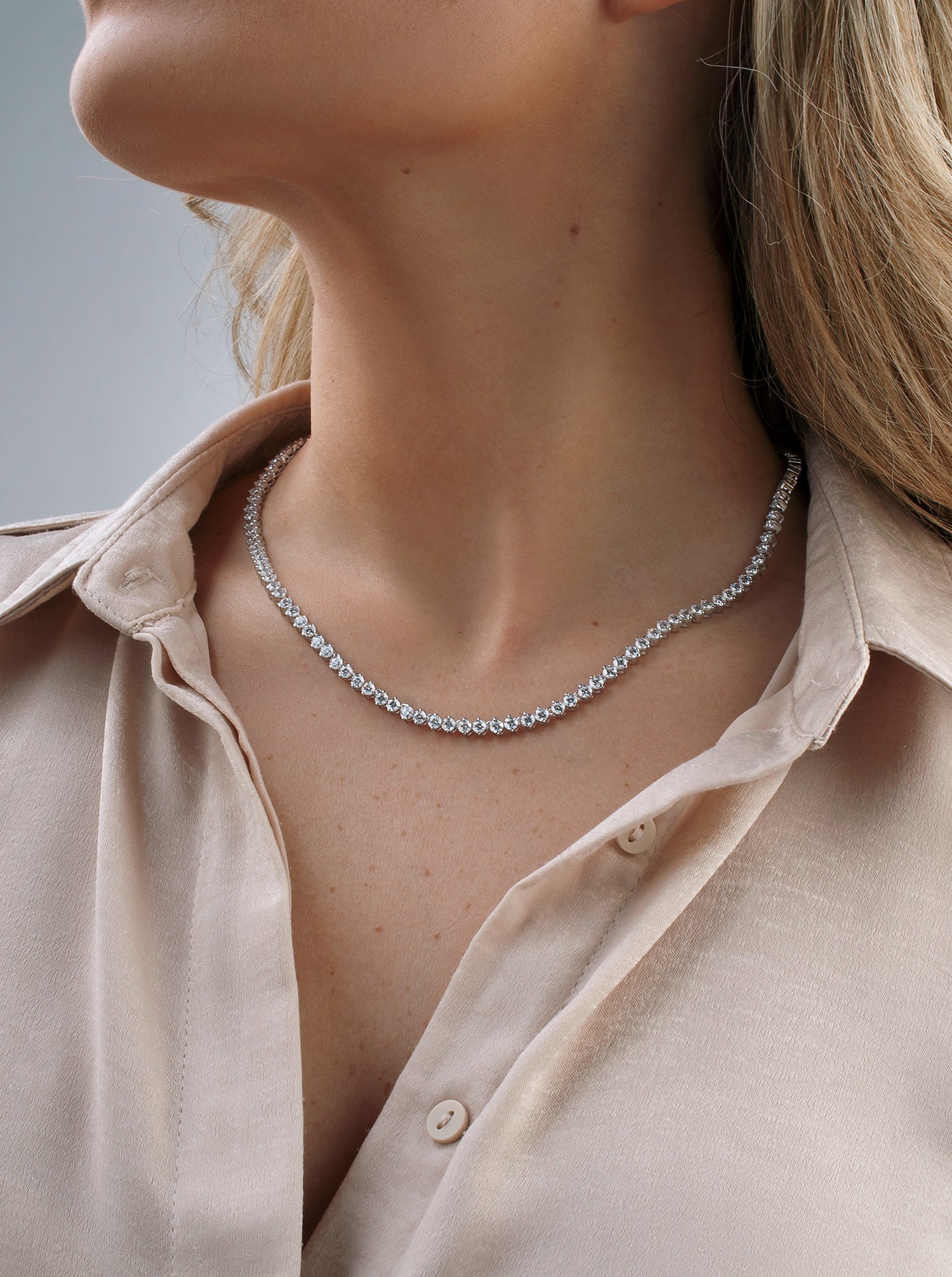 necklaces party style riviere with zirconias size round