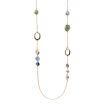 Collares largos con piedras de diseño tonos pastel