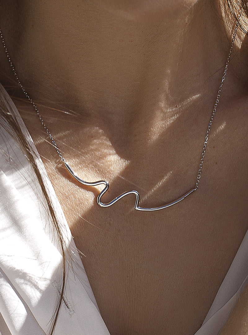 Collares plata originales diseño fino irregular-LINEARGENT