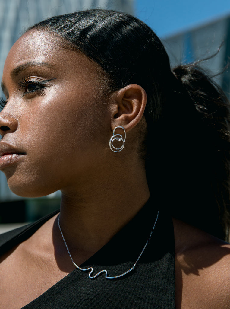 Collares plata originales diseño fino irregular