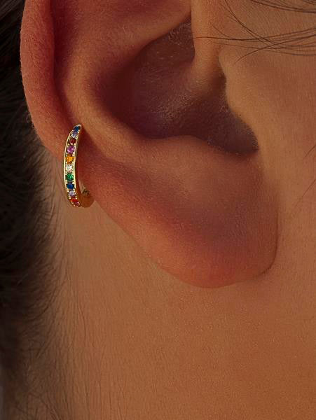 Ear cuff de plata modelo multicolor-LINEARGENT