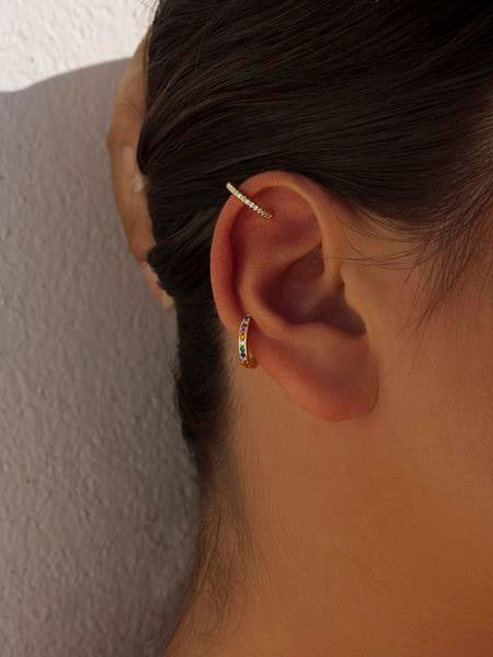 Ear cuff de plata modelo multicolor-LINEARGENT