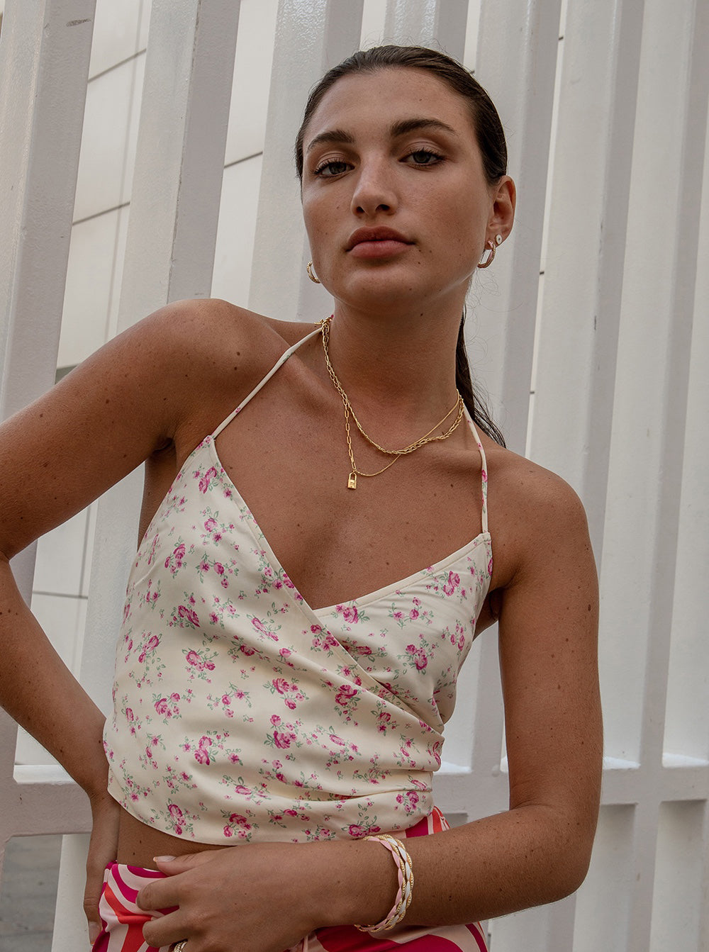 Esclava de plata diseño bubble en esmalte blanco