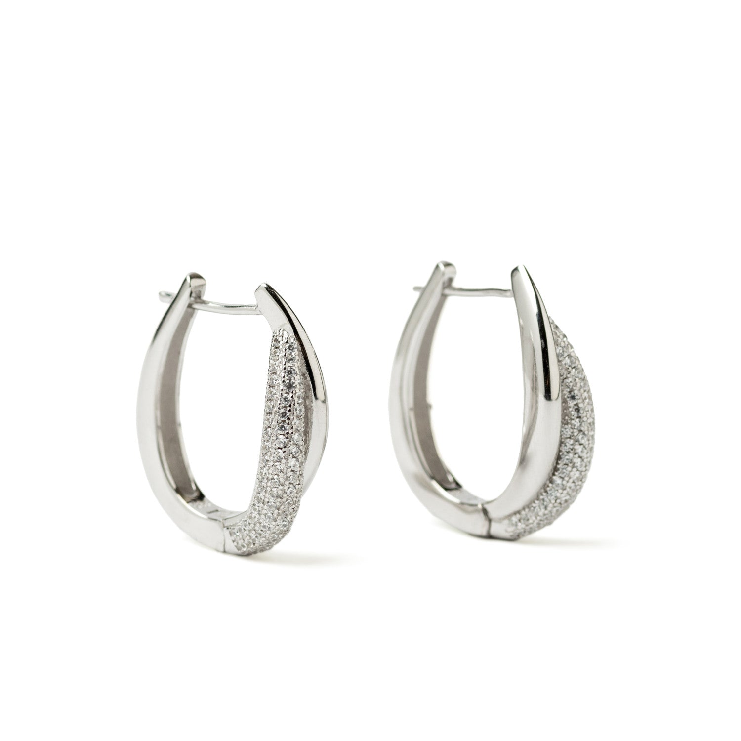 boucle de créole double rail croisé en LINEARGENT