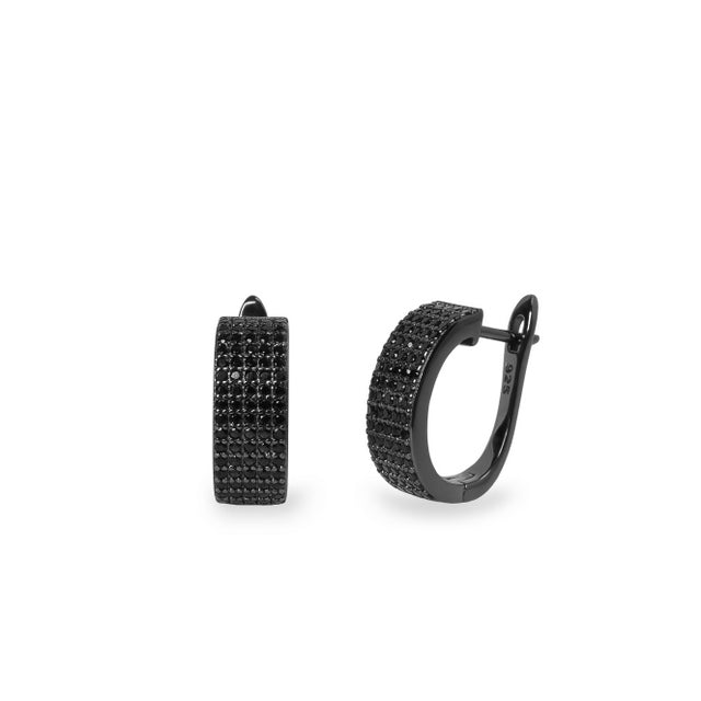 boucle de créole petite large avec zircons LINEARGENT