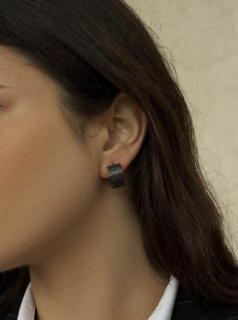 Boucles d'oreilles créole larges avec zircons LINEARGENT