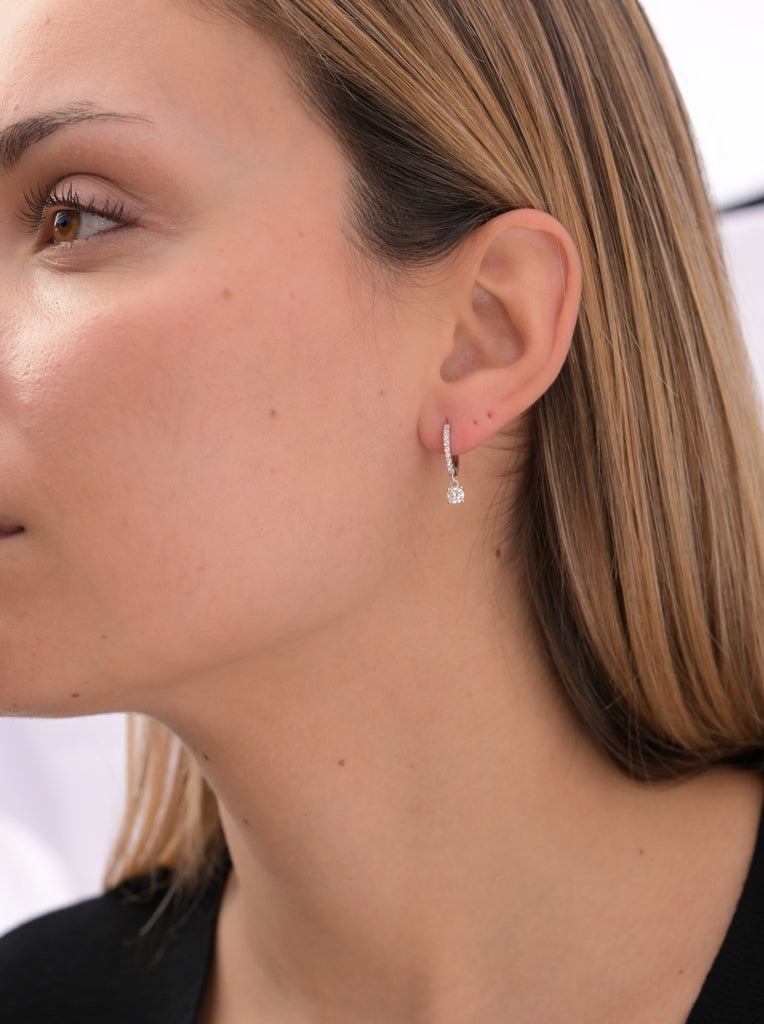 Boucles d'oreillesargent avec argent avec quartz adamantine LINEARGENT