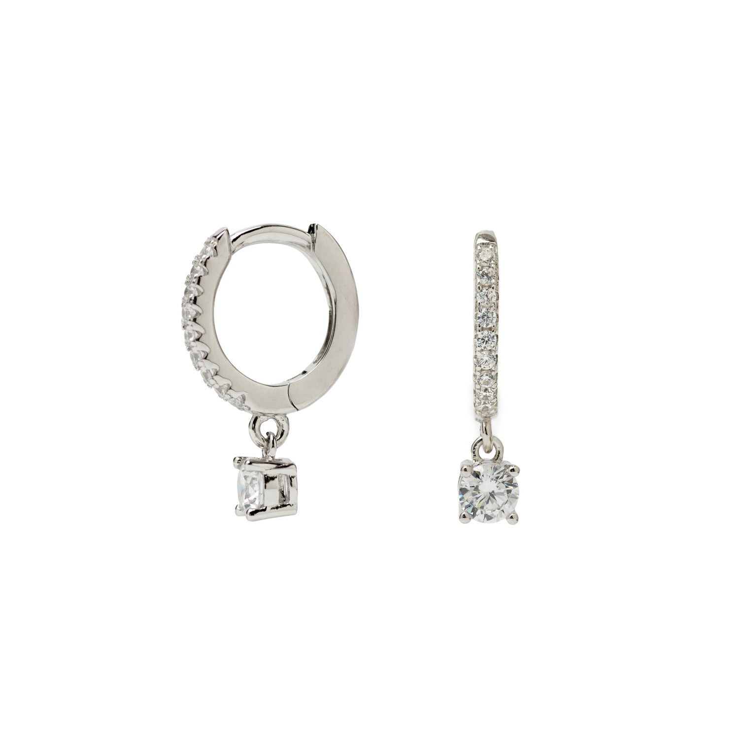 Boucles d'oreillesargent avec argent avec quartz adamantine LINEARGENT