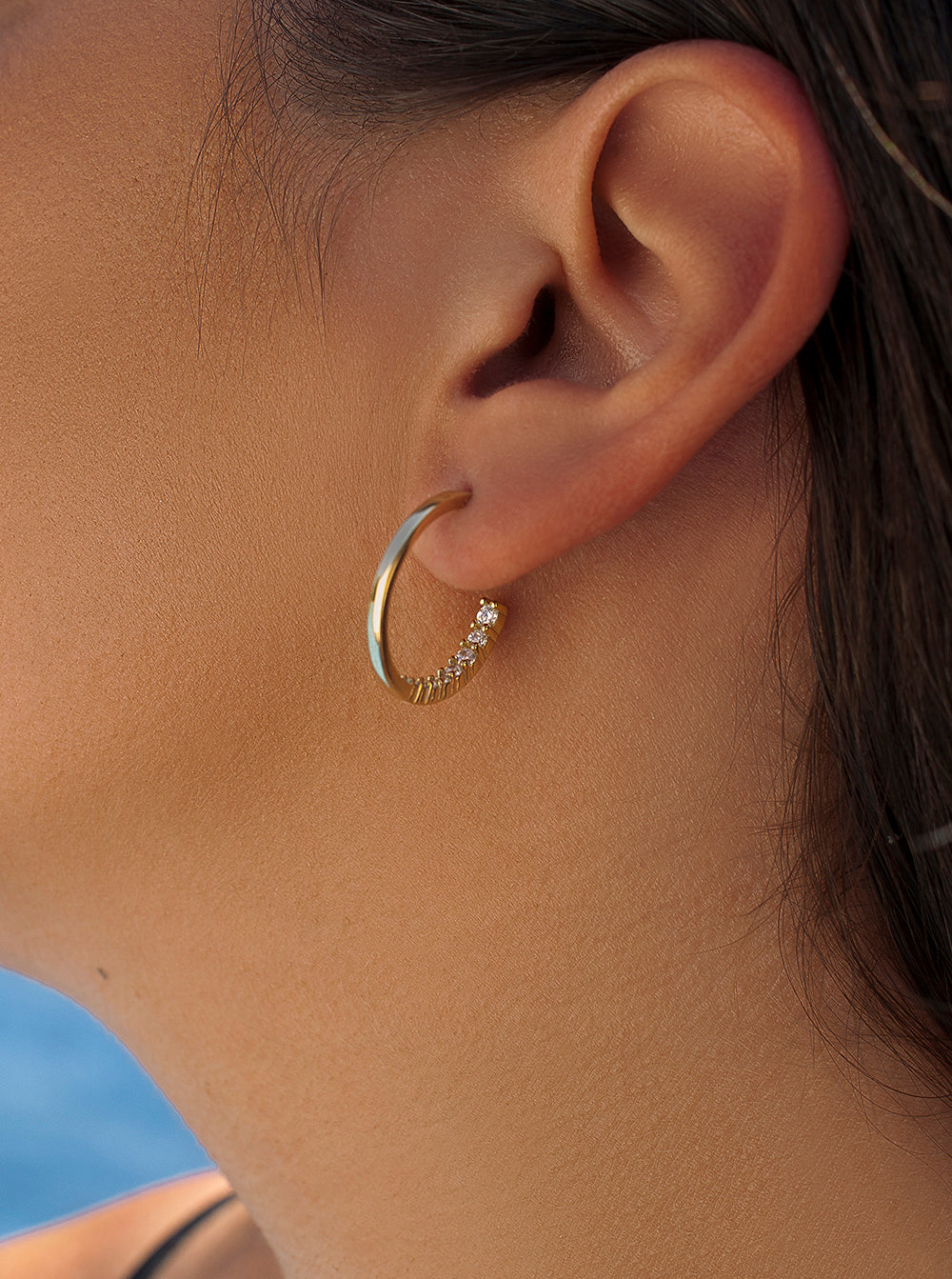 earrings hoop silver hoop earrings with zirconia zirconia white