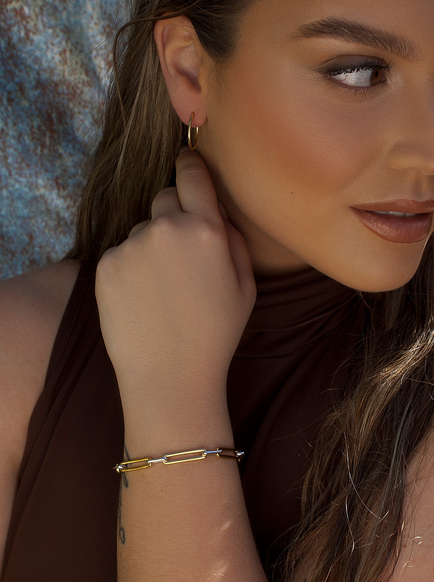 Boucles d'oreilles créole de argent petits design LINEARGENT fin et LINEARGENT