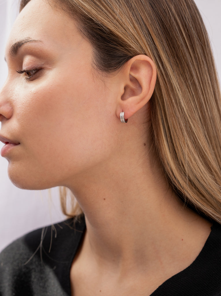 earrings hoop small with double zirconiasrail