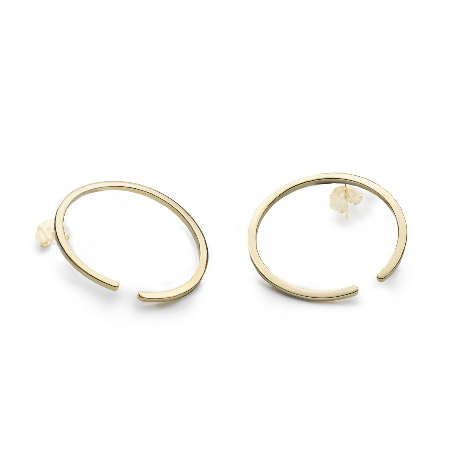 Pendientes aro semi-abierto diseño lateral