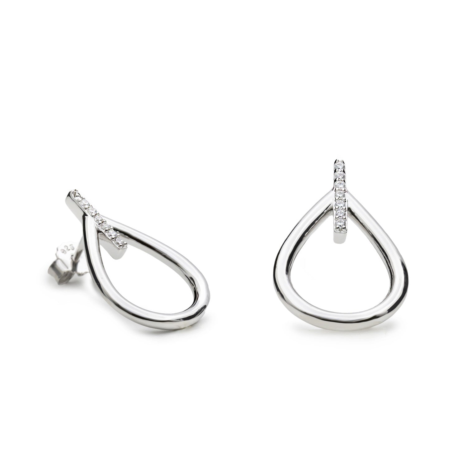 Boucles d'oreilles brillants de argent design elegante et LINEARGENT