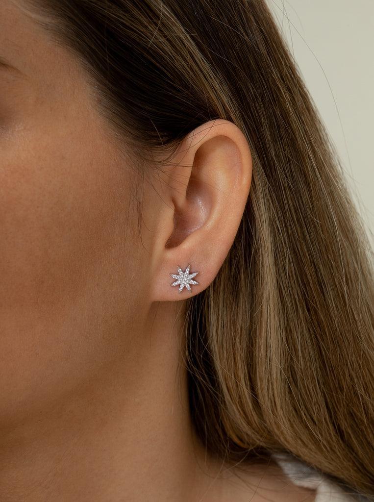 petits  boucles d'oreilles brillants avec LINEARGENT