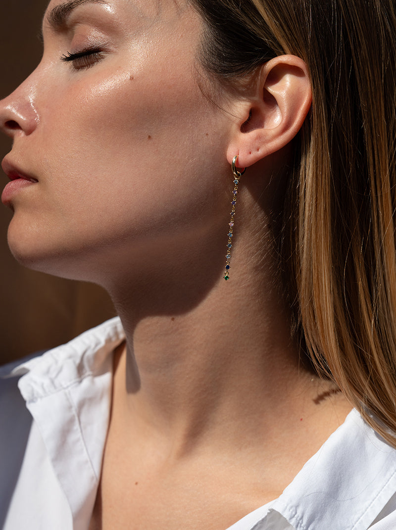 earrings with pendants silver with pendants  style hoop design LINEARGENT