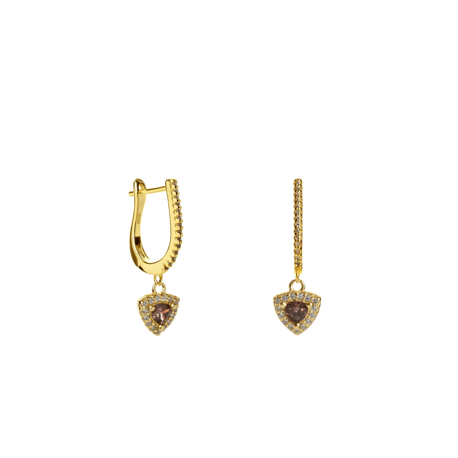 Boucles d'oreilles avec pendentifs design triangle tonalité LINEARGENT