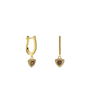 Pendientes con colgantes diseño triángulo tono coffee