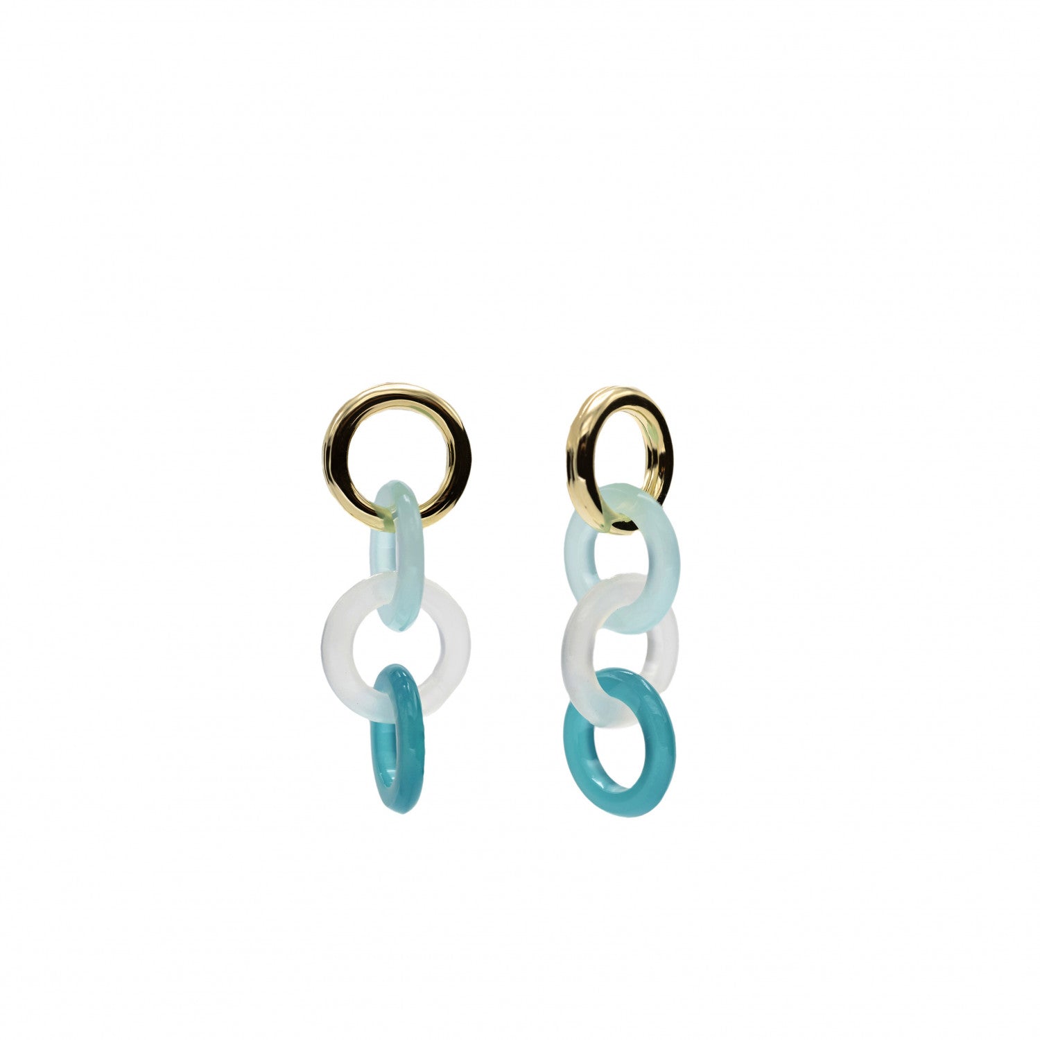 Pendientes con colgantes formados por cuatro argollas-LINEARGENT