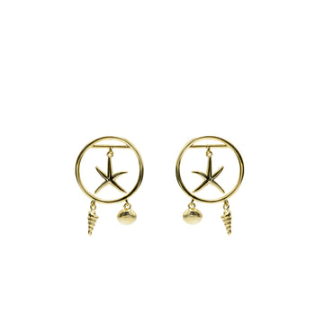 Pendientes con colgantes triple motivo diseño marino