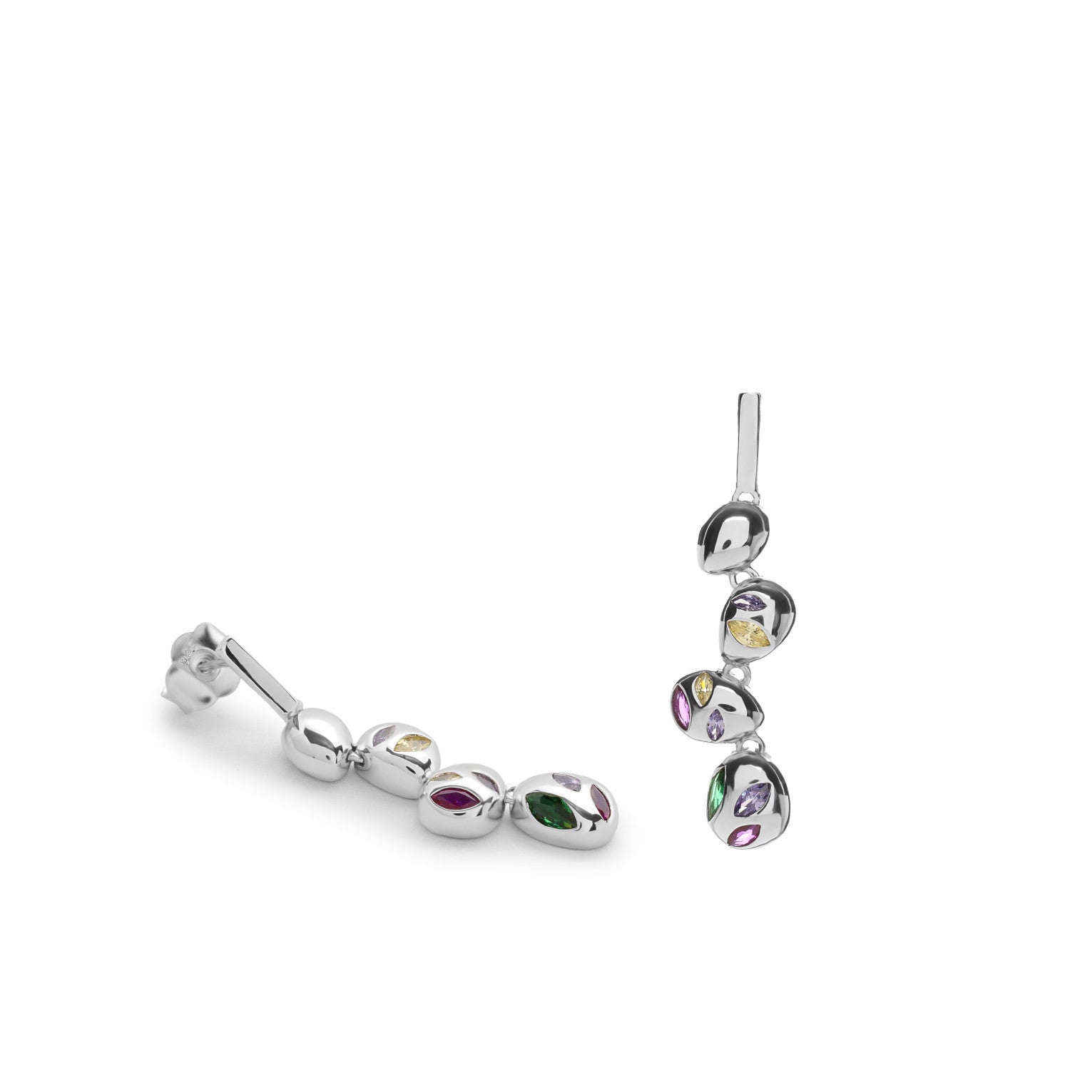 Pendientes con piedras diseño esferas estilo moderno-LINEARGENT