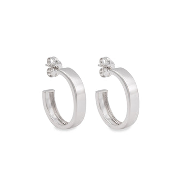 Pendientes de aro ancho tamaño grande en tono plateado