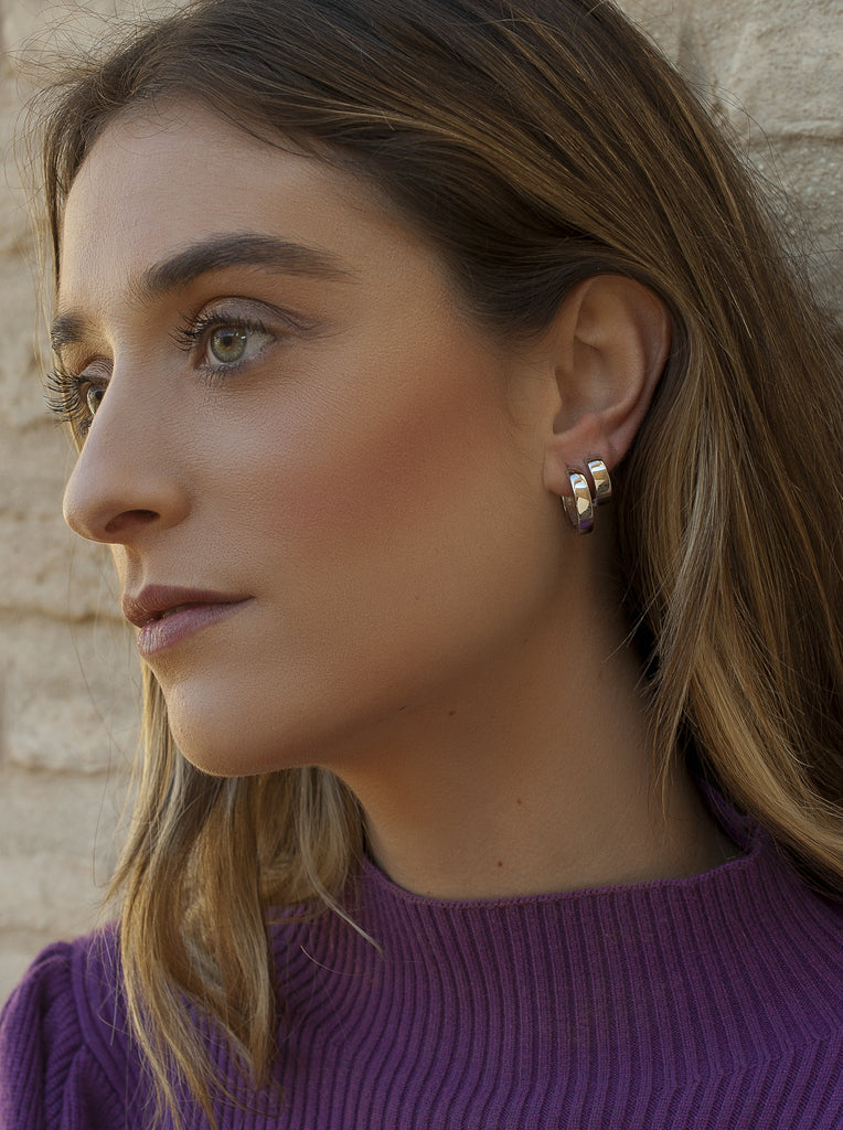 Boucles d'oreillescréole  tonalité  taille LINEARGENT