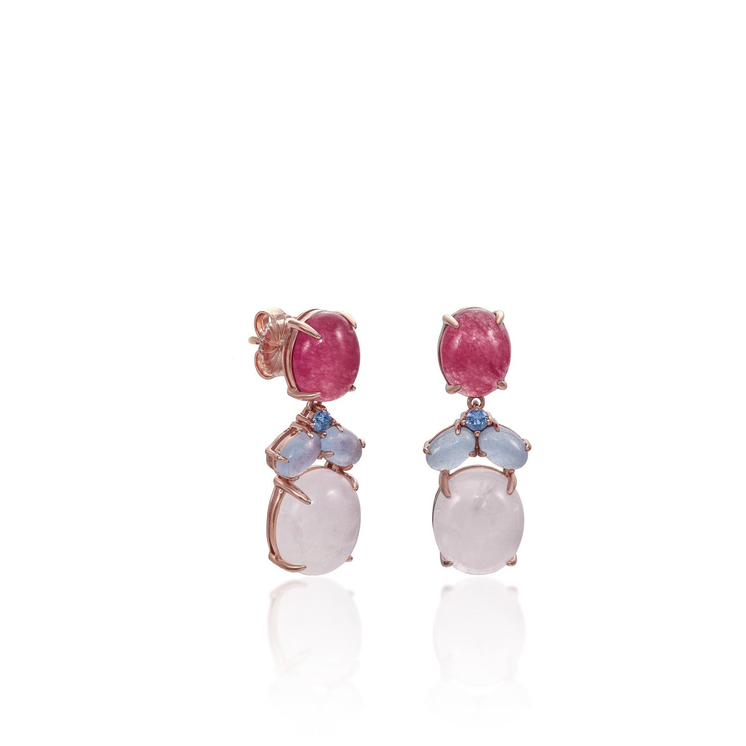 Pendientes de piedra natural diseño colgante multi talla-LINEARGENT