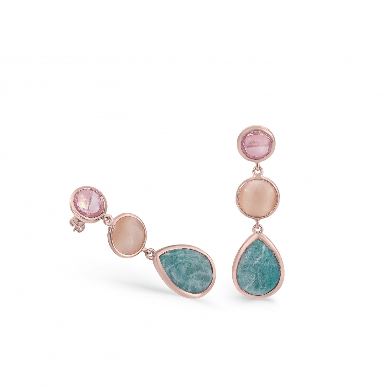 Pendientes de piedra natural largos diseño bits-LINEARGENT