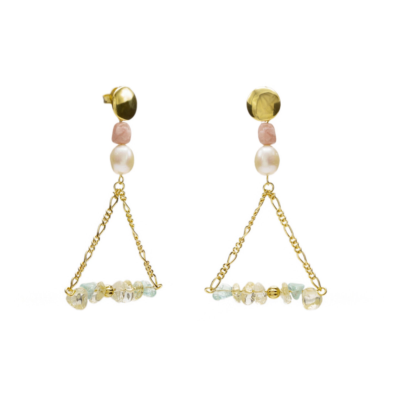 earrings made of natural  stone long design in LINEARGENT