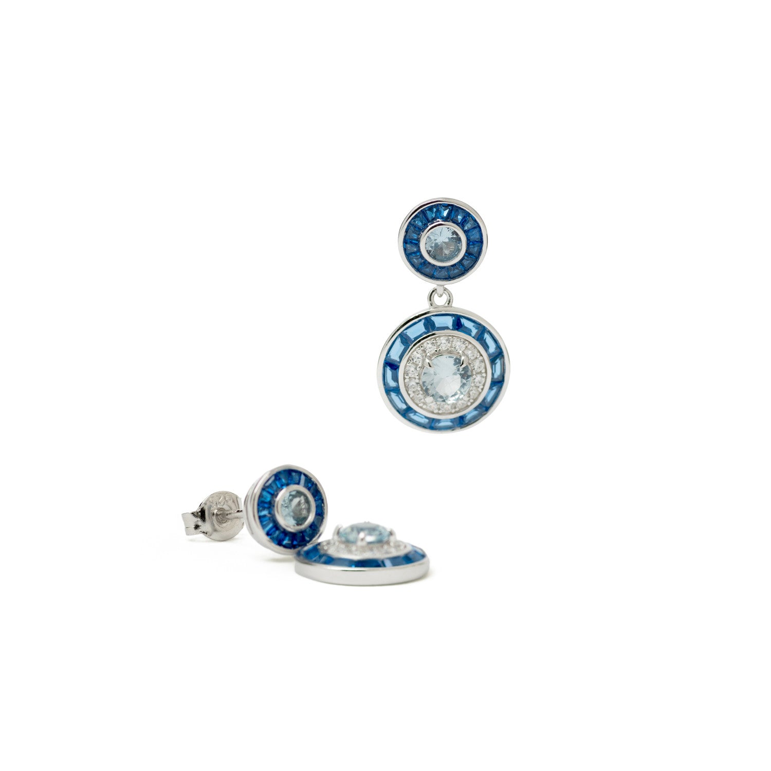Boucles d'oreilles de pierres couleurs circulaires LINEARGENT