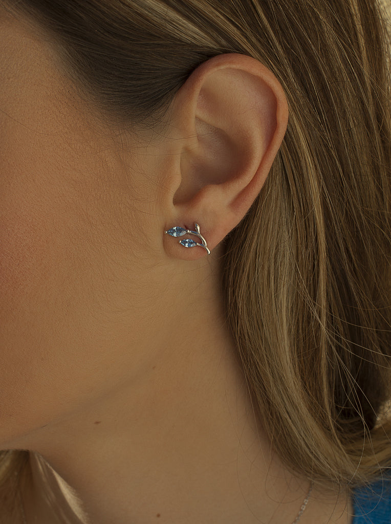 earrings from stones de colours design garden tone Blue