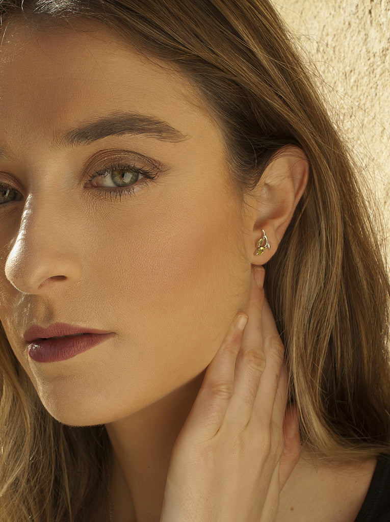 Boucles d'oreillescouleurs design jardin tonalité vert