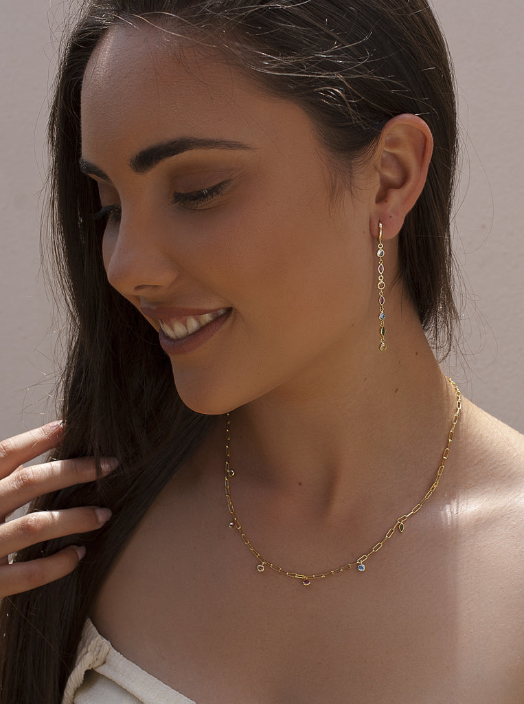 earrings from stones de colours design length and elegant