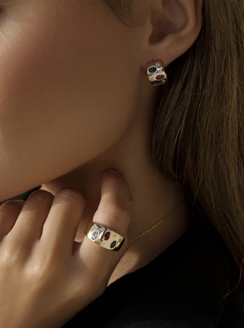 Boucles d'oreilles de argent fermeture omega avec LINEARGENT