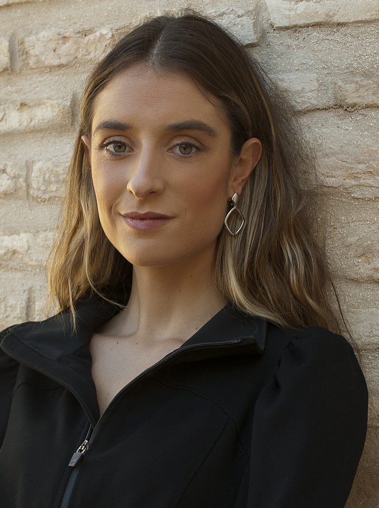 Pendientes de plata colgantes de rombo