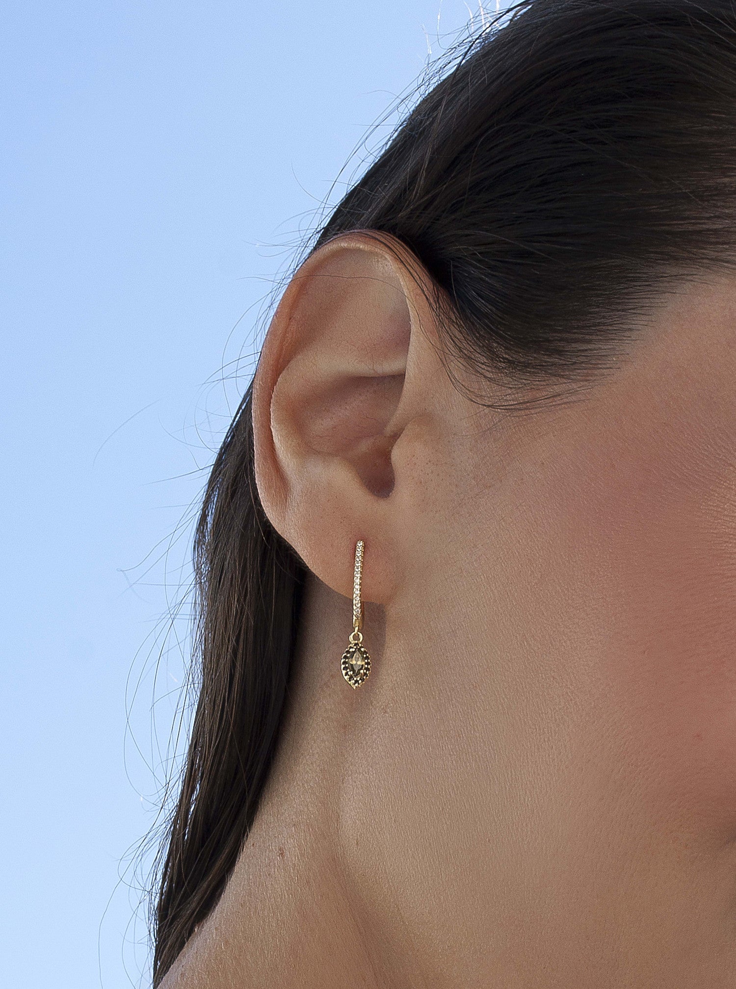 Pendientes de plata con colgantes diseño gema en tono olivine