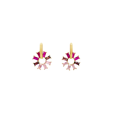 Pendientes de plata de piedras de colores en tonalidades rosas